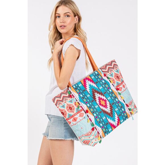 Aztec-Inspired Multicolor Tote Bag - Picture 8 of 8